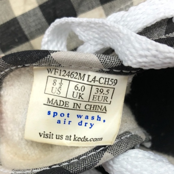 Keds Original Womens Black White Gingham Sneakers - Picture 7 of 7